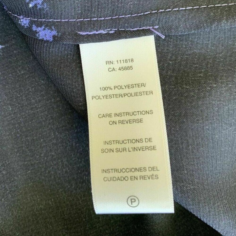 Michael Kors Purple Black Summer Blouse Size 2 - Picture 4 of 9